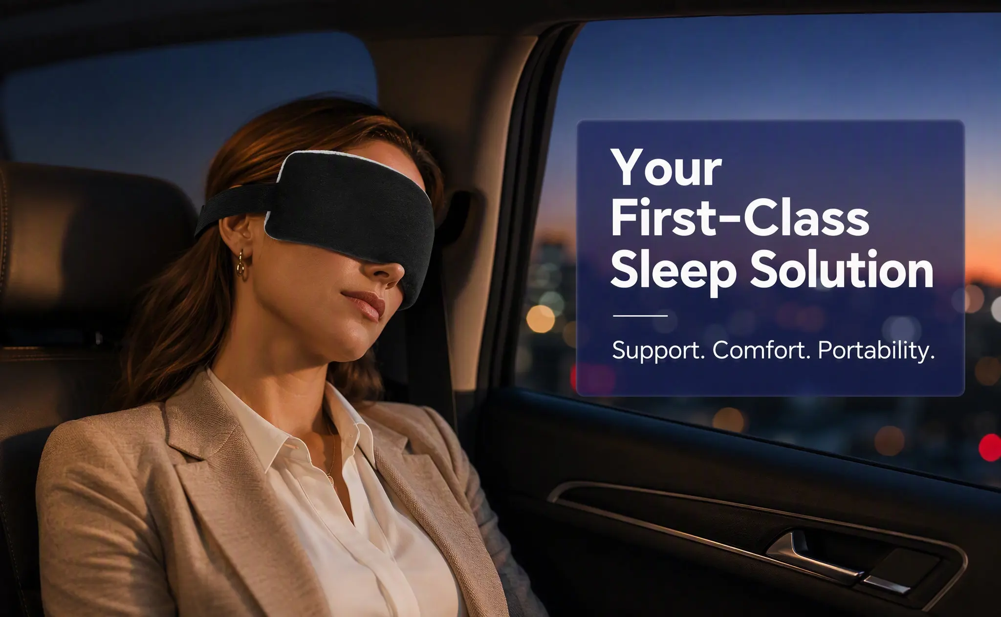 2Pcs Airplane Sleeping Head Support Band Comfortable Wide Adjustable Headband for Road Trip Foldable