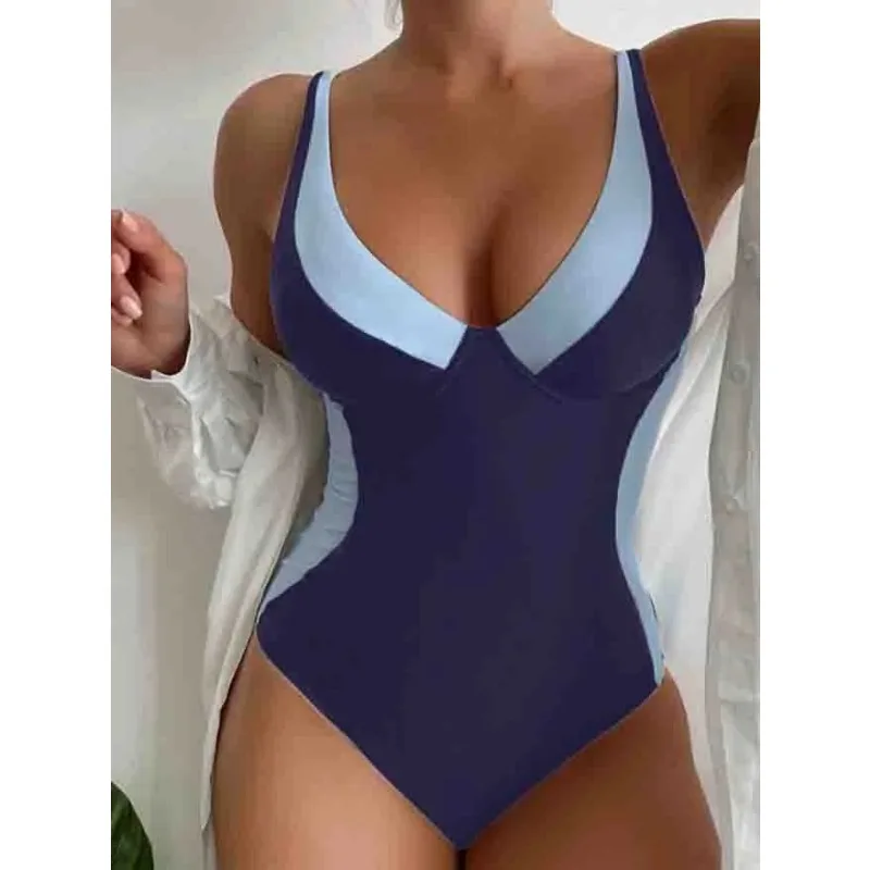 One Piece Swimsuit Sexy Solid Swimwear Women Bathing Backless Monokini Swim Suits Female Beachwear Black Swimming