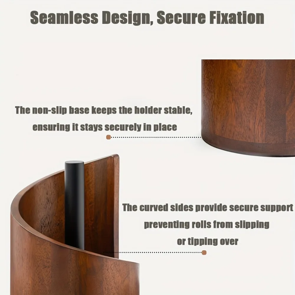 Farmhaus-Stil Küchenrollenhalter aus Rustikalem Holz für Küchenorganisation Perfekte Geschenkidee für Feiertage und Einweihungsfeiern – Detail 3