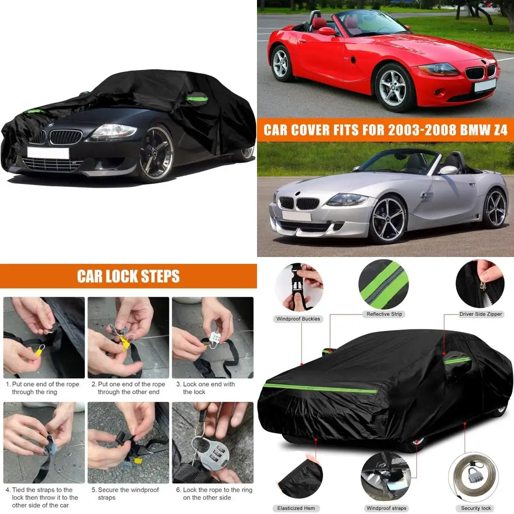 

Custom-Fit 6-Layer Waterproof Car Cover with Cotton Liner for 2003-2008 Models, Night Reflective Protective Cover