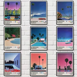 Retro Hiroshi Nagai Artwork Japanese Vaporwave 80s City Pop Minimalist Poster Canvas Painting Wall Art Pictures Home Decor Gift