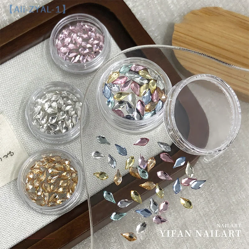 【ZYAL-1】30 unids/caja taladro de forma Irregular para decoración de uñas, diamantes de imitación, piedras de cristal 3D para uñas, gemas, perlas, decoraciones de manicura DIY