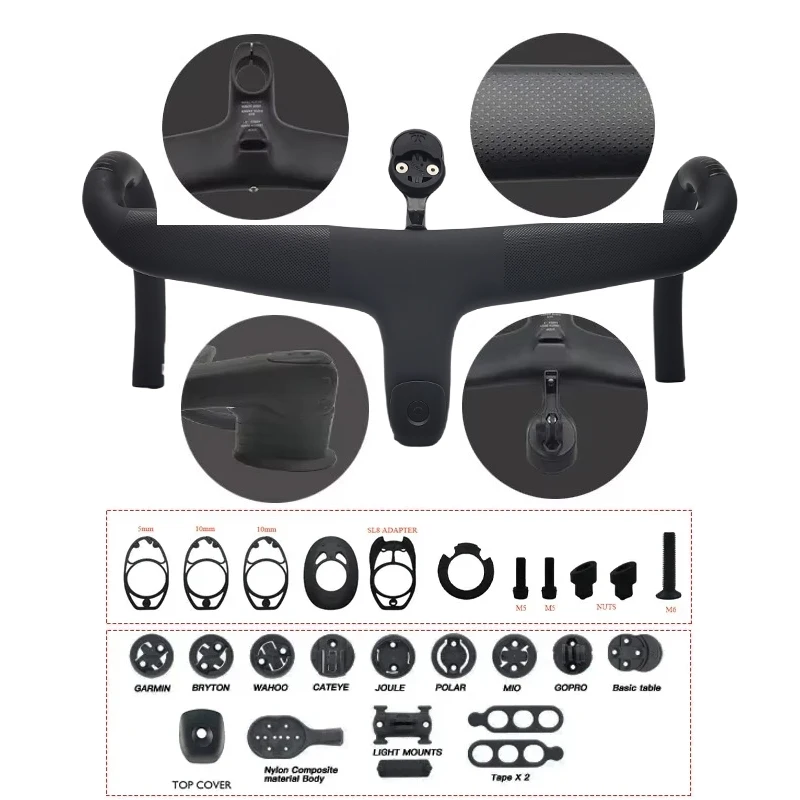 

Per SL7 SL8 instradamento interno manubrio per bicicletta da strada T1000 carbonio integrato Cockpit Di2 manubrio in carboni