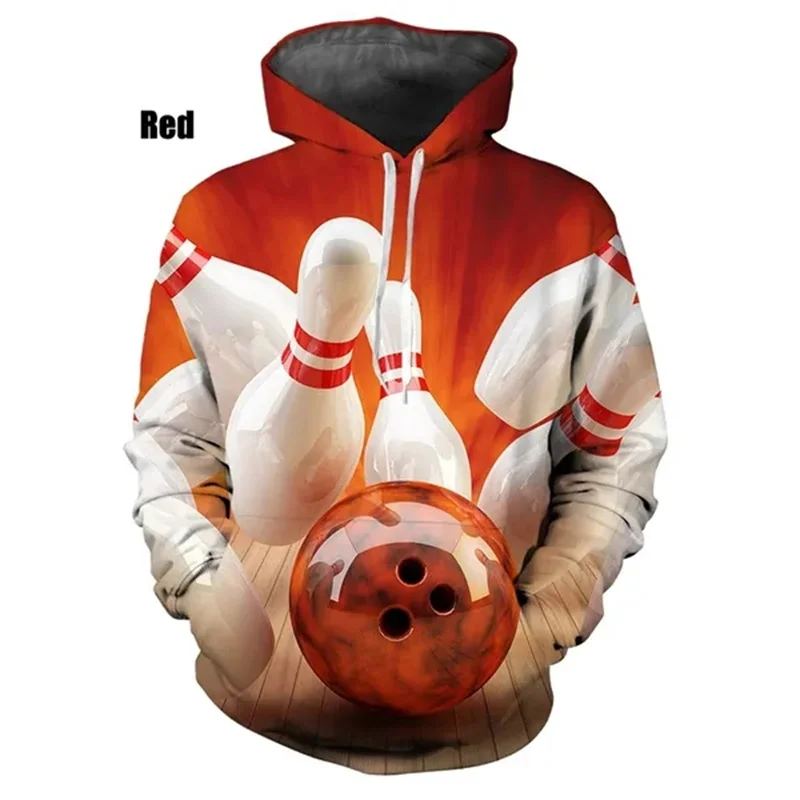 The Bowling Ball Graphic Hoodies For Men 3D Ground Ball Printed Hooded Sweatshirts Kid Fashion Gym Sports Pullovers Women Hoodie