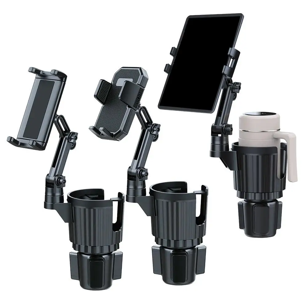 

2-in-1 Car Cup Phone Mount With Adjustable Base 360-Degree Phone Compatible Rotation Travel All ABS Holder With Smartphones A5U7