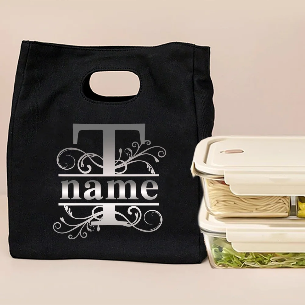 Customized Name Insulated Lunch Bag Canvas Environmentally Friendly Refrigerated Bag Picnic Lunch Bag Customized Product