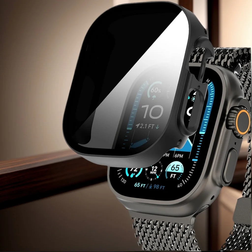 Displayschutzfolie für Apple Watch Ultra 2 3 49 mm, Zubehör, Anti-Spy-PC-Stoßstangenabdeckung aus gehärtetem Glas, iWatch-Serie Ultra 3 2