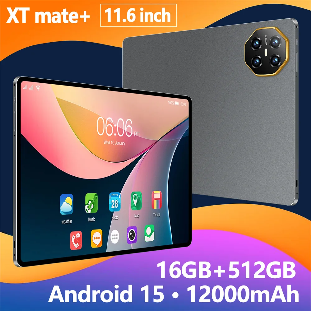 2025 Pad XT Mate tablette 11.6HD écran Android 15 tablettes pour enfants 4G 5G double SIM 12000mAh Version mondiale tablettes 22GB + 2TB onglet
