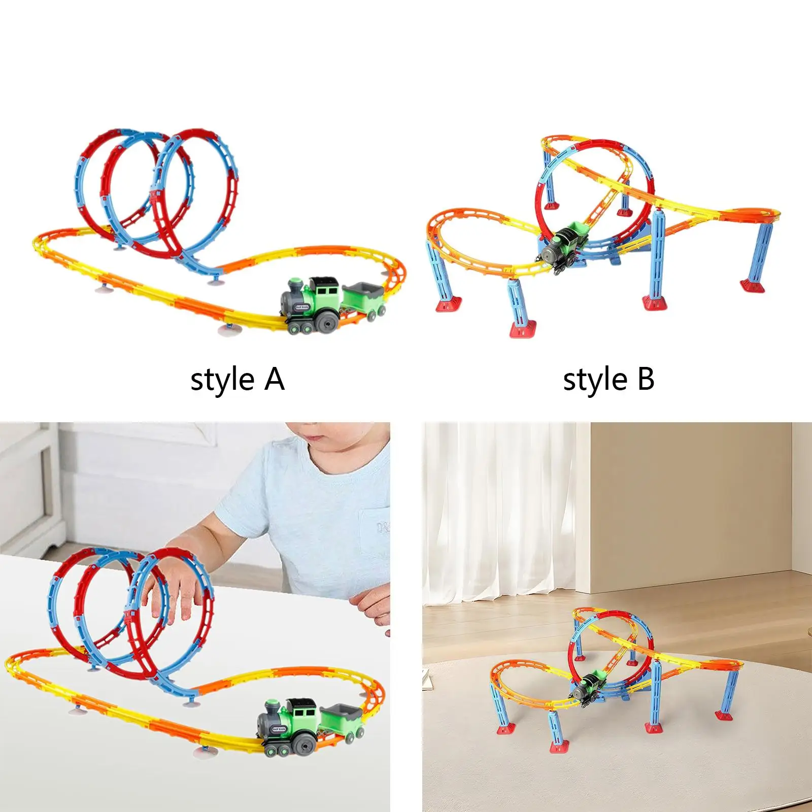 Conjunto de brinquedos de trilhos de trem para crianças, carro de trilhos para jardim de infância pré-escolar