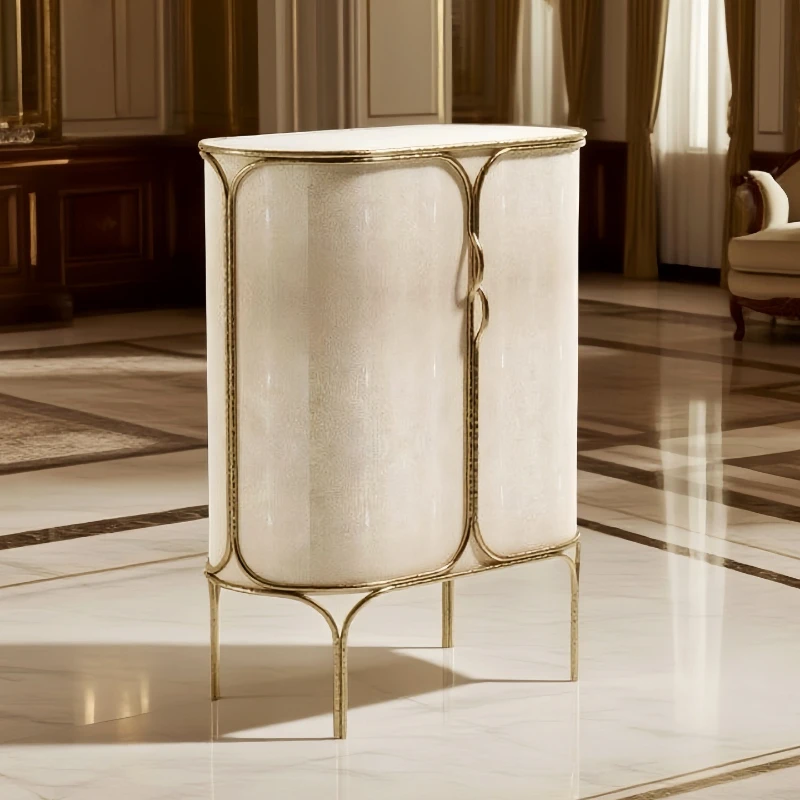 Solid wood dining side cabinet small apartment living room locker household storage  wine cabinet