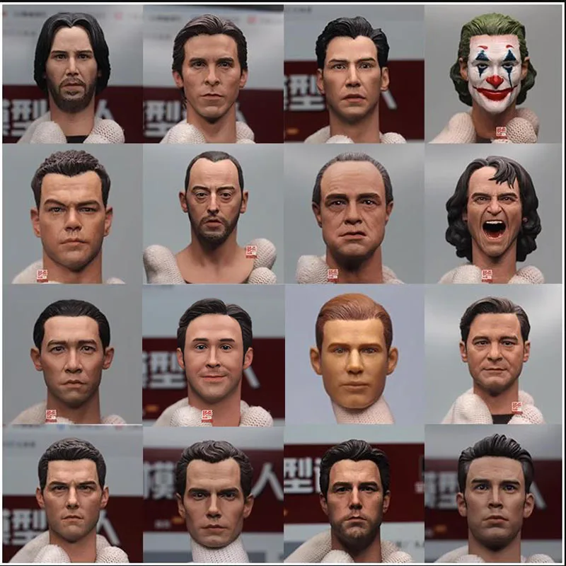 99HEAD CARVIN 1/6 Famous Male Films Star Mr. Rich Ben Tom Cruis Henry Clown Keanu Reeves Lyon Head Carving 12'' Action Figure