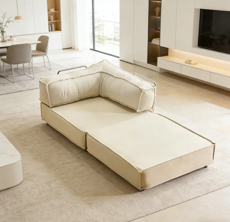 Multi Functional Sofa Bed Easy To Store Chenille Fabric Sofa High Density Foam Lounge Chair Home Office Lounge