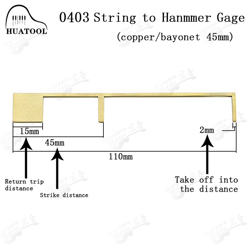 Klavierwerkzeuge, Stimmgereedschaft 1403, 1403A, 1403B, Saitenabstands-Messinstrument, Einstellbar für Flügel – Detail 8