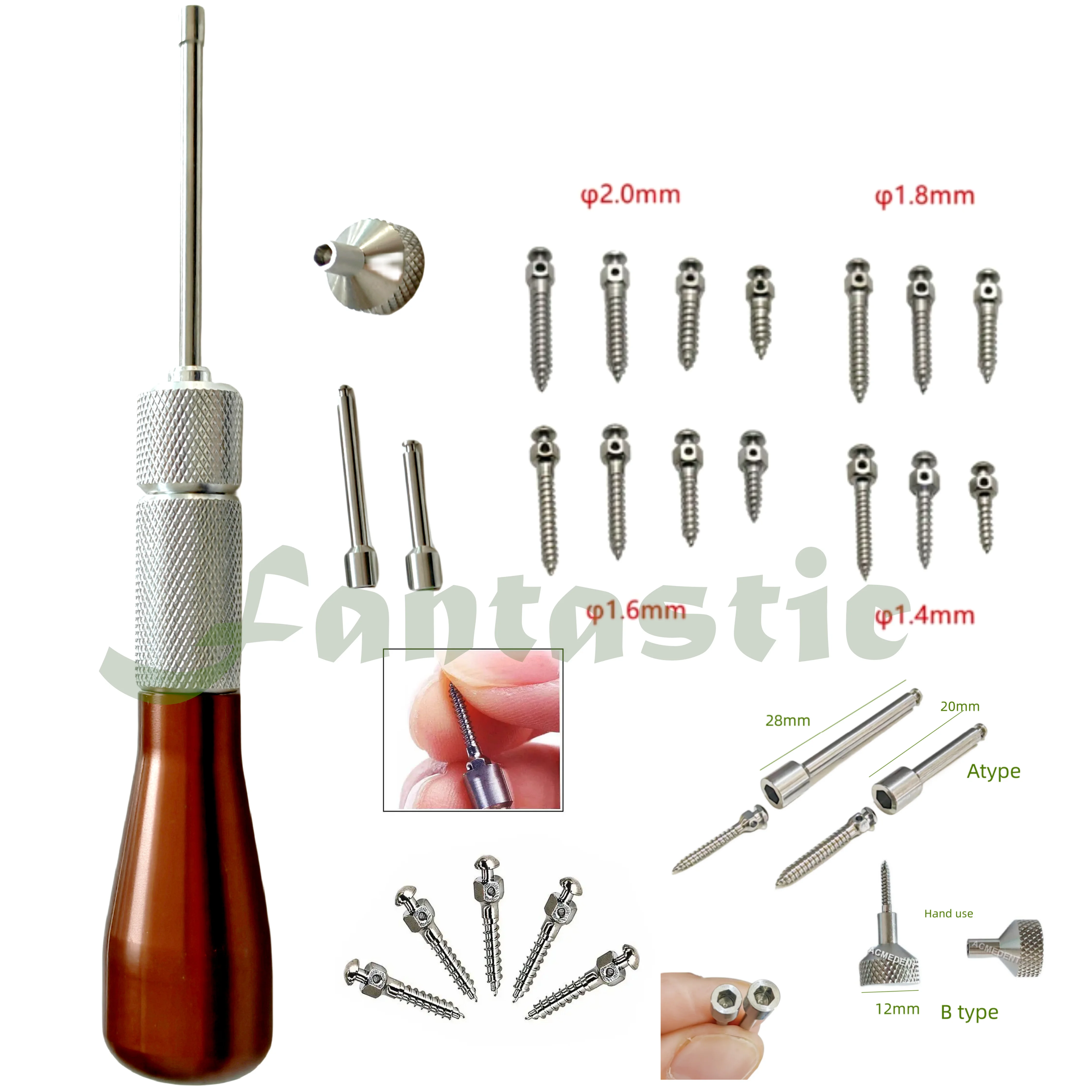 

Dentistry Tools Screwdriver Handle Set for Dental Mini Implants Titanium Self Drilling Orthodontics Matching Device Kit