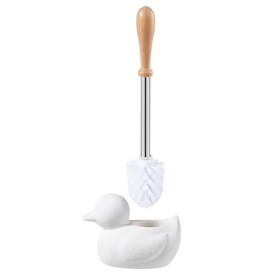 

Набор для унитаза: щетка и держатель, милый декор в виде утки, щетка для унитаза с нескользящей ручкой, практичные аксессуары для уборки ванной комнаты