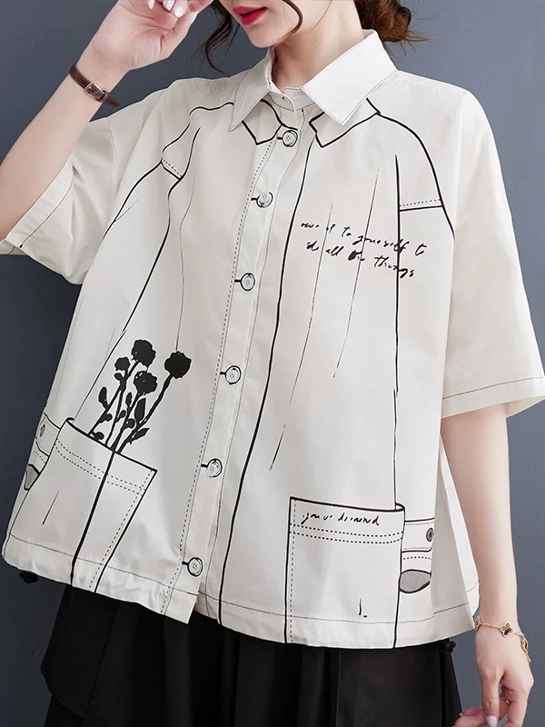 

Летняя новинка: женская модная рубашка свободного кроя больших размеров с коротким рукавом, в стиле пэчворк, для повседневной носки, из дышащего тонкого материала.