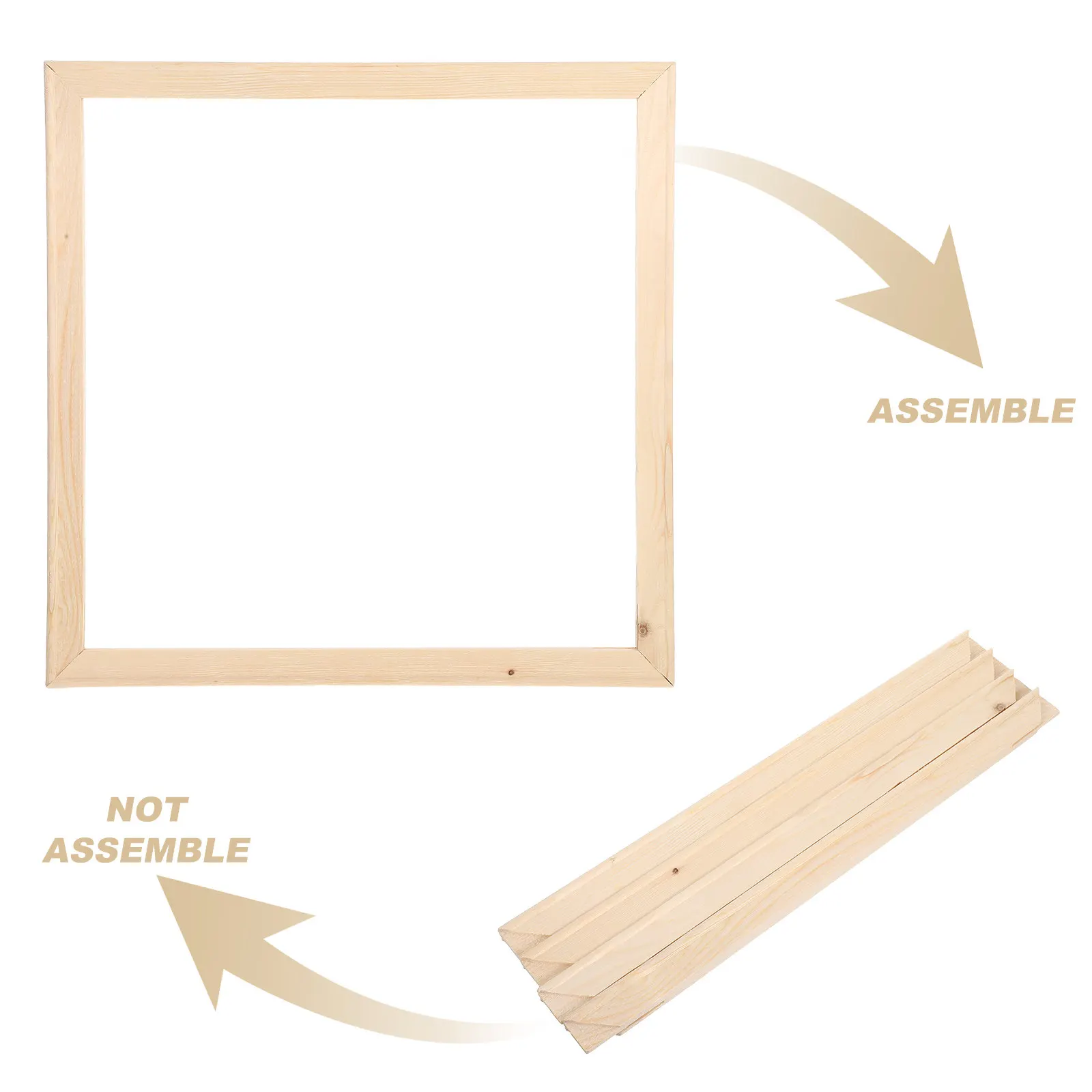 Canvas Stretcher Bars DIY Solid Wood Frame 40x40cm Removable Smooth Edges Oil Painting Poster Digital Art Natural Wood Frames