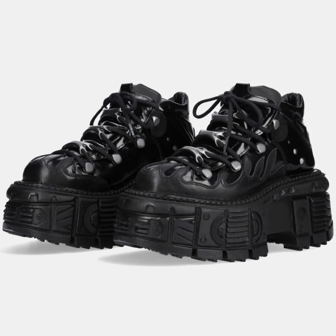 Vintage Spanish tank sole metal small leather shoes dark punk muffin platform street single shoes women