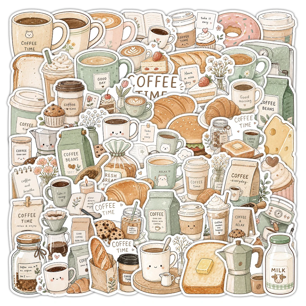 Coffee Tea Journal - 10/30/50 Buah Stiker Grafiti Waktu Kopi