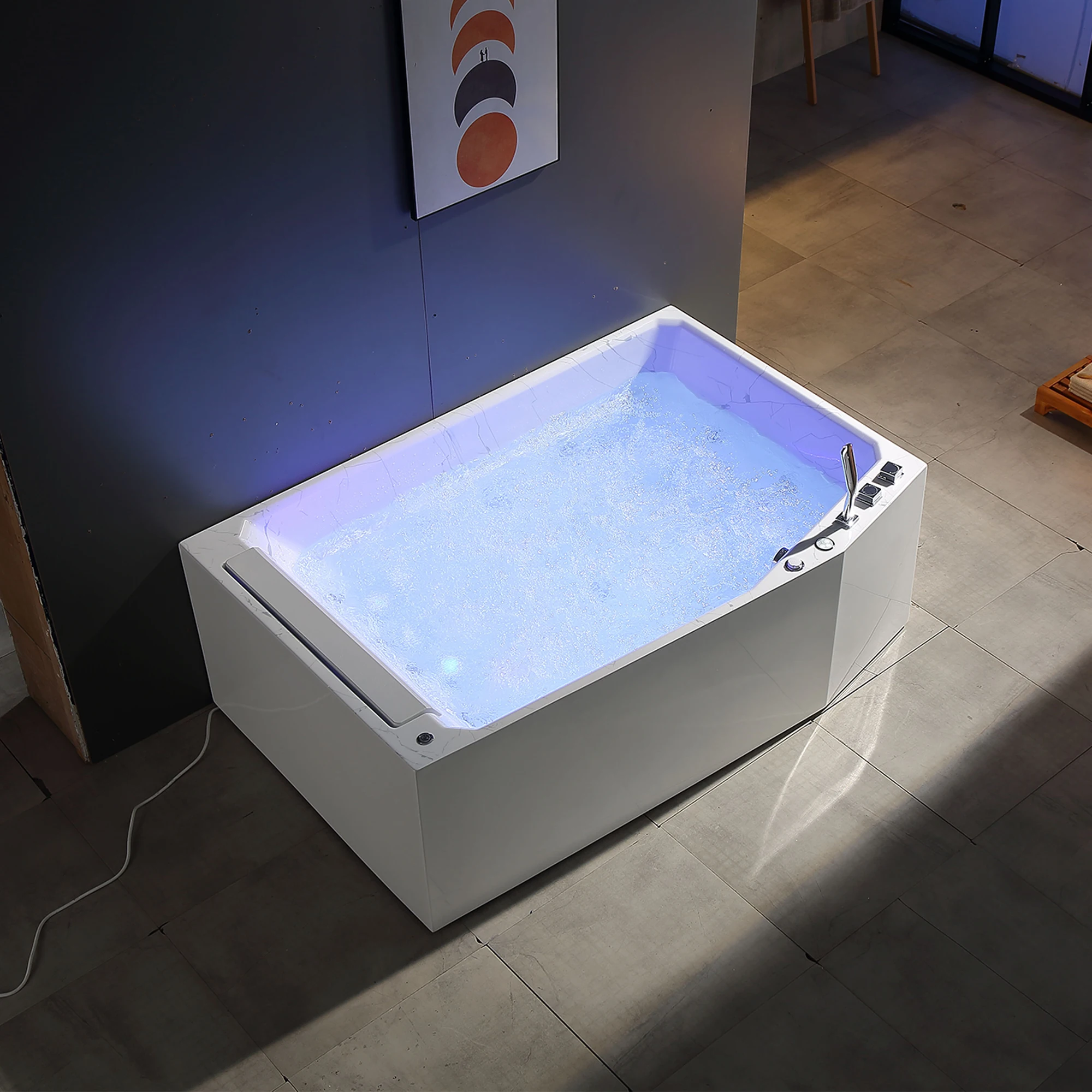 Outdoor Hot Tub Spa For Whirlpool Standing Rectangle Acrylic Material Air Bubble Massage