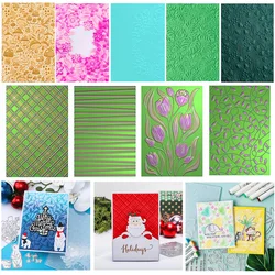 Argyle Plaid; Leaf 3D Embossing Folder and Matching Dies for Adding Textured Detail To Paper Crafting Card Making Supplies