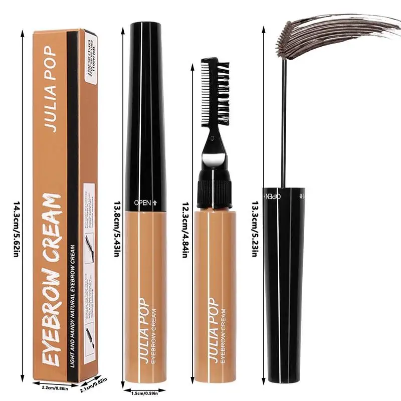 Eyebrow Cream With Brush 2-in-1 Waterproof Brow Dyeing Cream Set Long Lasting Sweat-proof Eyebrow Styling Makeup For 3D Brows