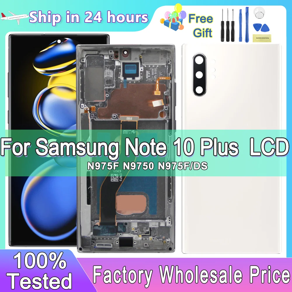 Screen for Samsung Galaxy Note10+ N975F N976F Lcd Display Digital Touch Screen with Frame for Samsung Galaxy Note 10 Plus 5G