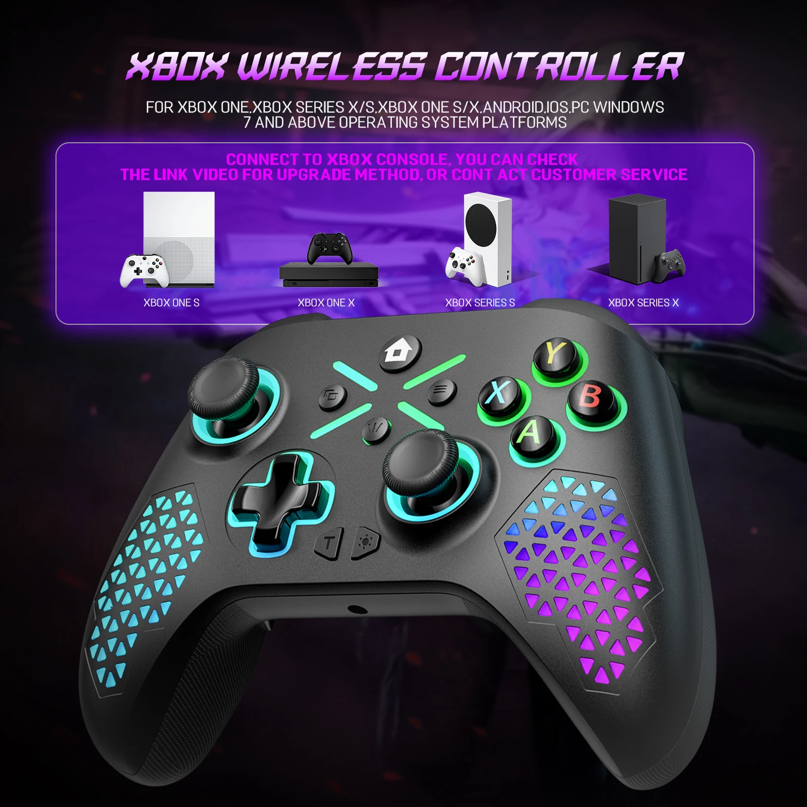 

For Xbox One/S/X/Xbox One Series S/X/PC Console Controller W/ 6-Axis Gyro Joystick Hall Effect Dual Vibration Wireless Gamepads