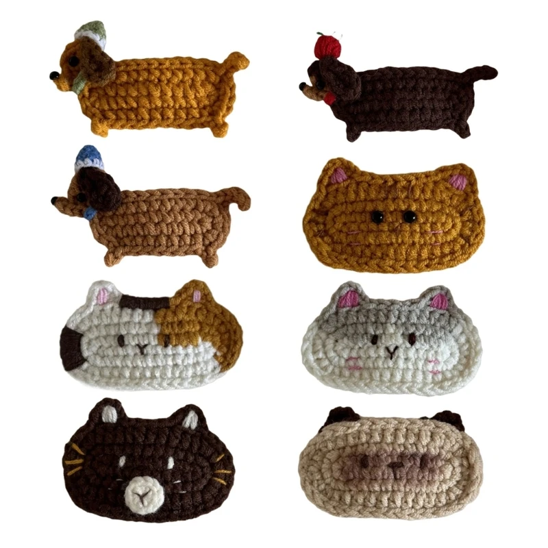 

1PC Unique Crochet Animal Hair Clip Yarn Hairpin Unique Hairpieces for Pet Lover and Handmade Accessory Fans 15UB