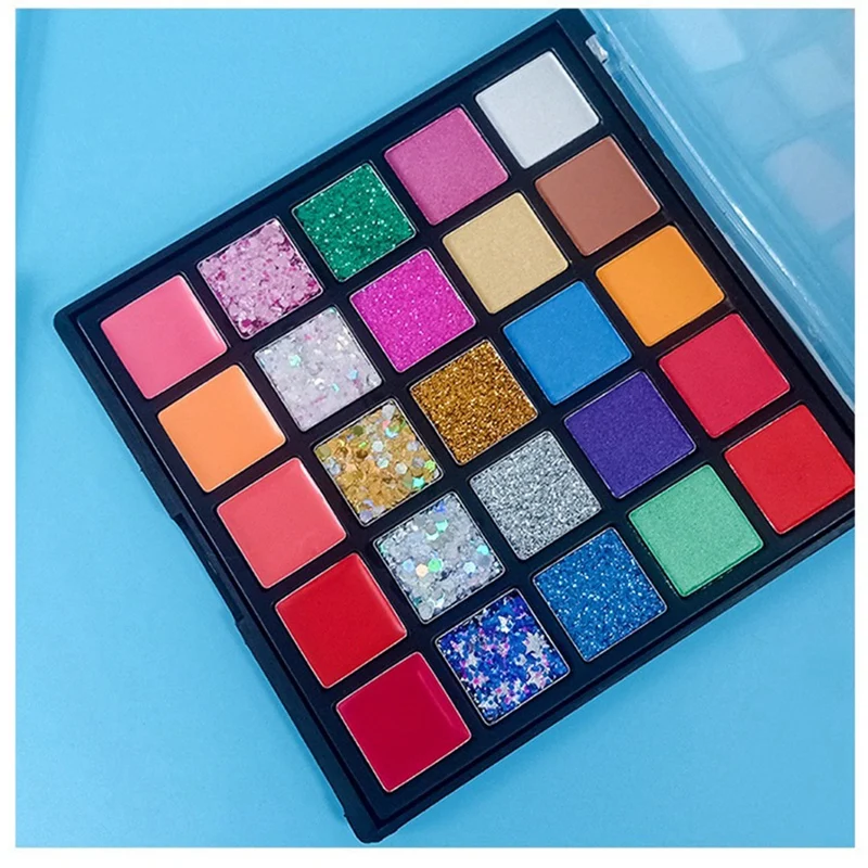 25 colori Shimmer Matte Eyeshadow Palette Waterproof Glitter Eyeshadow Beauty Colorful Eyeshadow Makeup Cosmetic Women (1 Box)