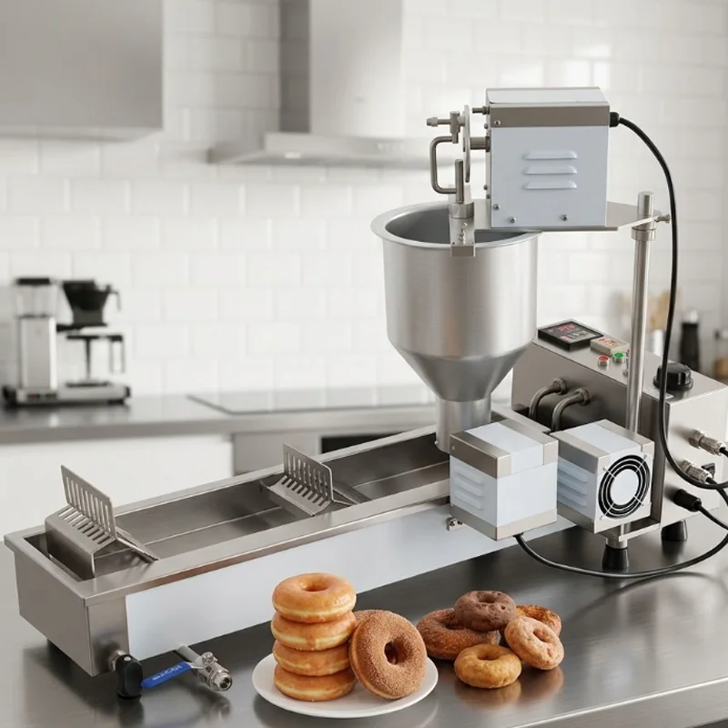 New Commercial Automatic Donut Maker Machine-304 Stainless Steel Portable High Productivity