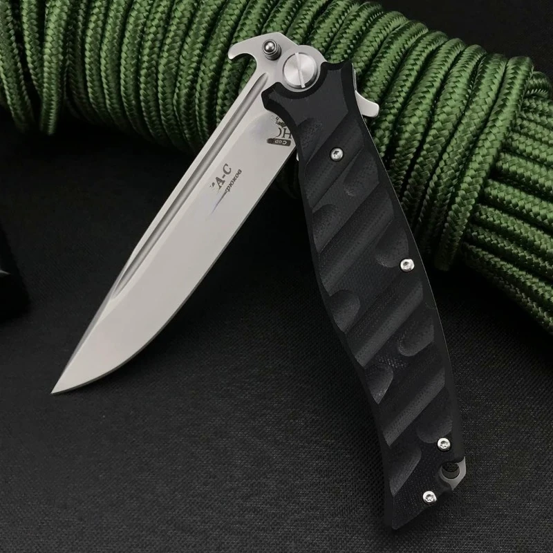 

Russian Style D2 Steel Blade G10 Handles Folding Pocket Knife Camping Utility Tools Military Tactical Hunting Survival Knives