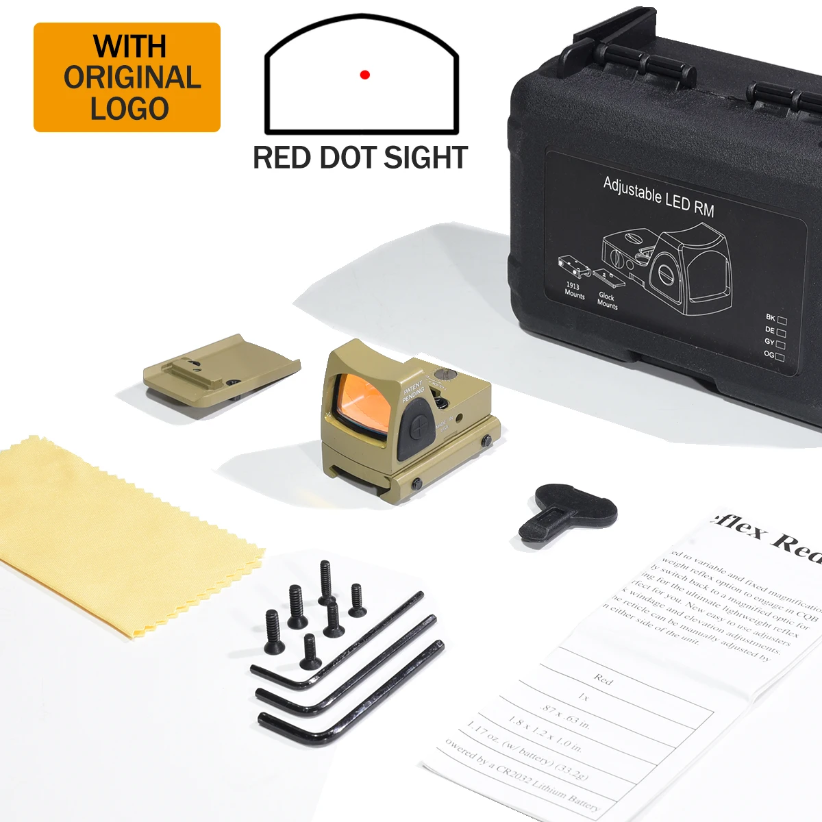 Hot Sale Tactische RM Red Dot Sight Optische Reflex Sight Airsoft Holografische Schietkijker met Gl*ck Montagebasis