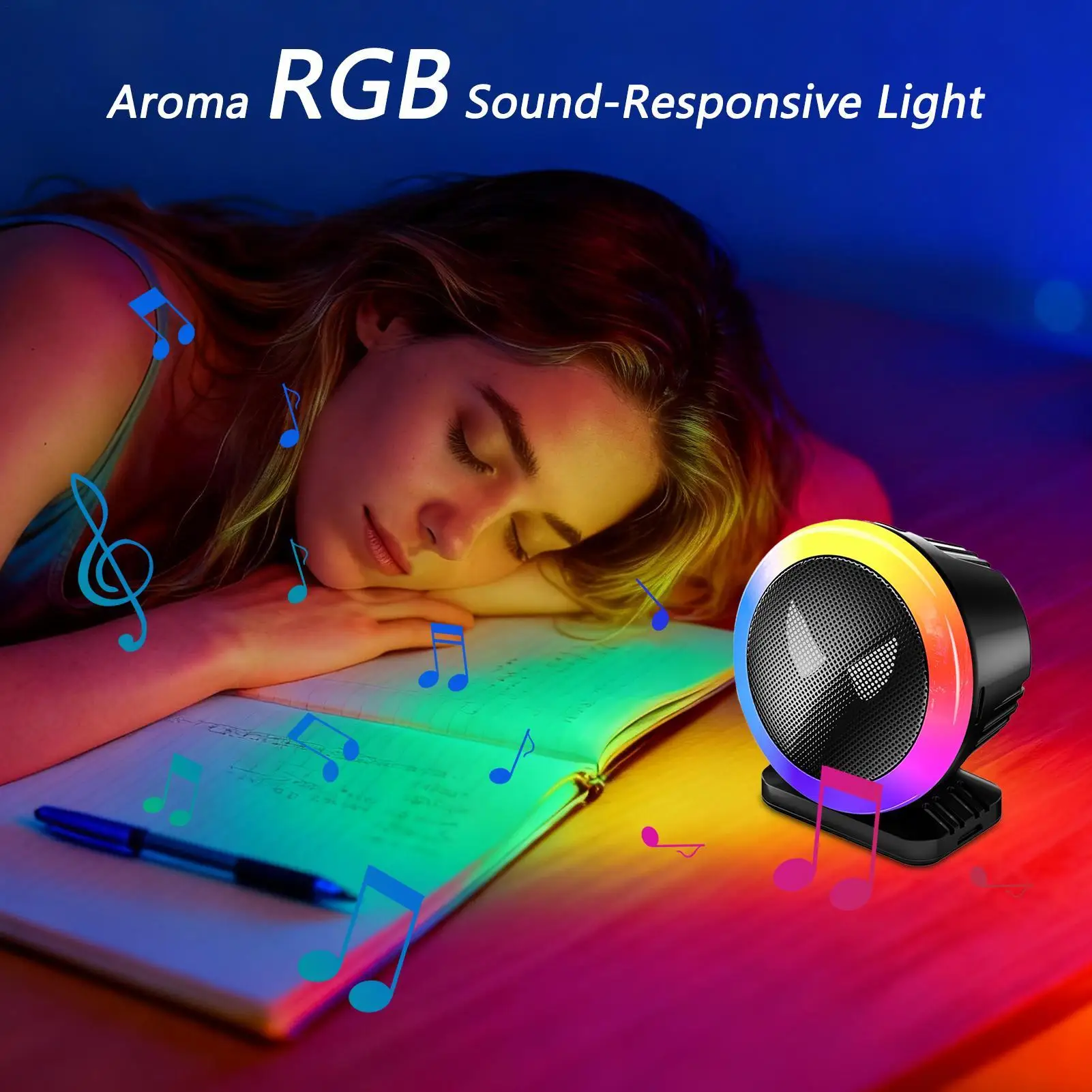 أضواء RGB الصوت المنشط LED المتكلم RGB كامل اللون لاقط أضواء النبض ل DJ ستيريو سطح المكتب سيارة حفلة غرفة المعيشة التخييم #3