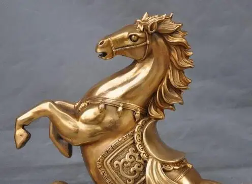 china Feng shui brass wealth lucky Ingots coin Zodiac Year Animal horse statue