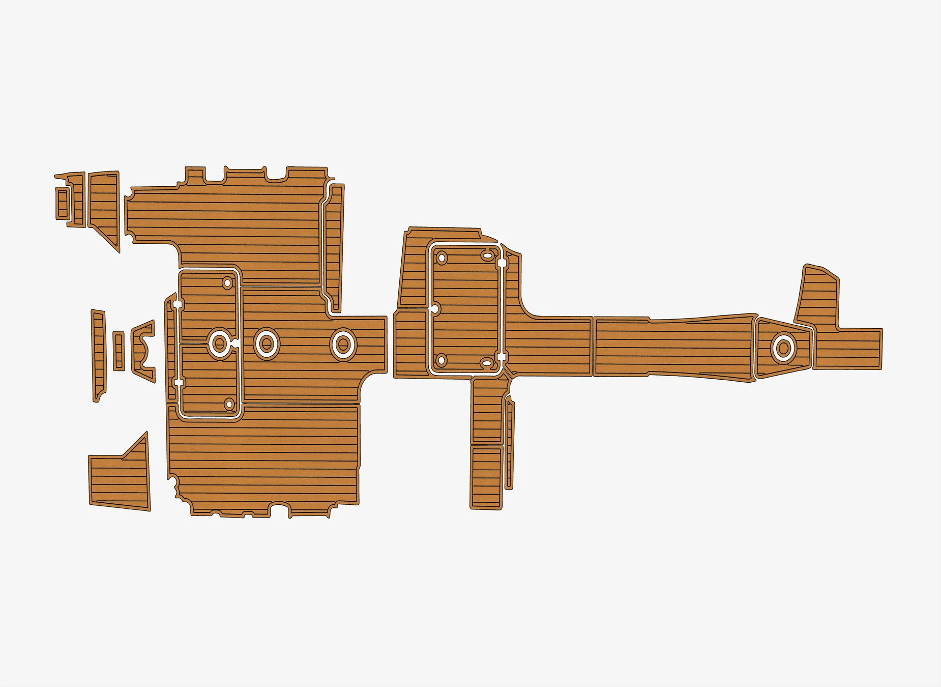 

Самоклеящийся морской коврик из искусственного тикового EVA - 2013-2020 Grady White 335 6 мм (1/4 дюйма), нескользящая настилка для лодки для кабины