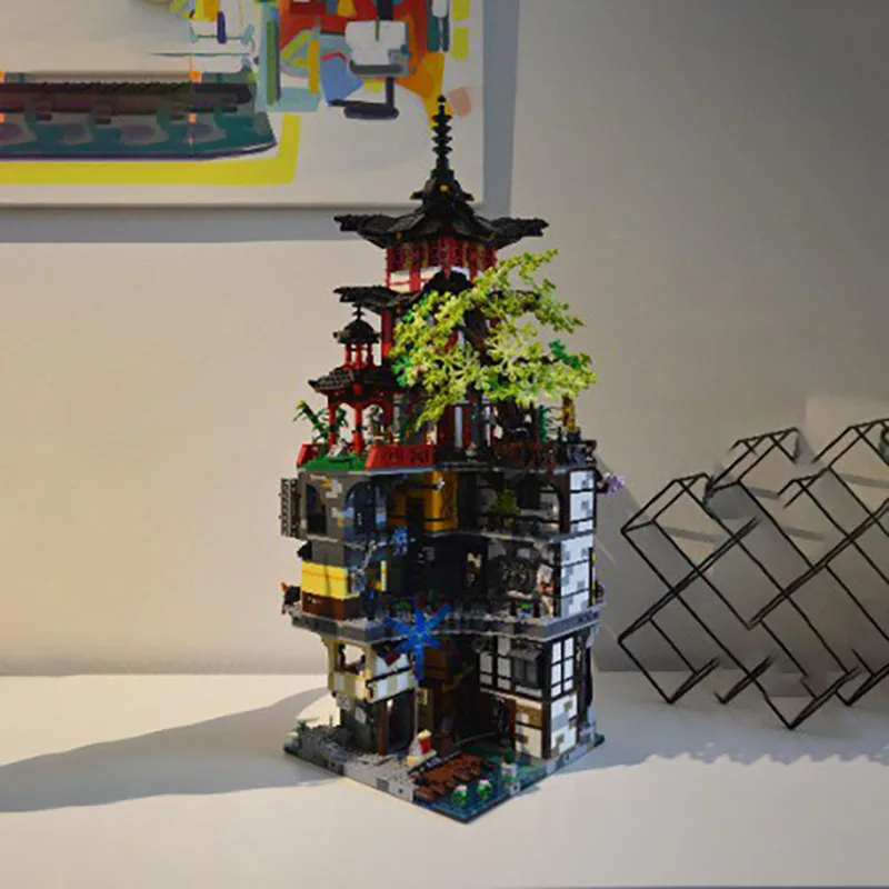 Moc ビルディングブロック市レトロファンタジー建築モデル忍者タワー技術モジュールビルディングブロックおもちゃ DIY セットアセンブリ