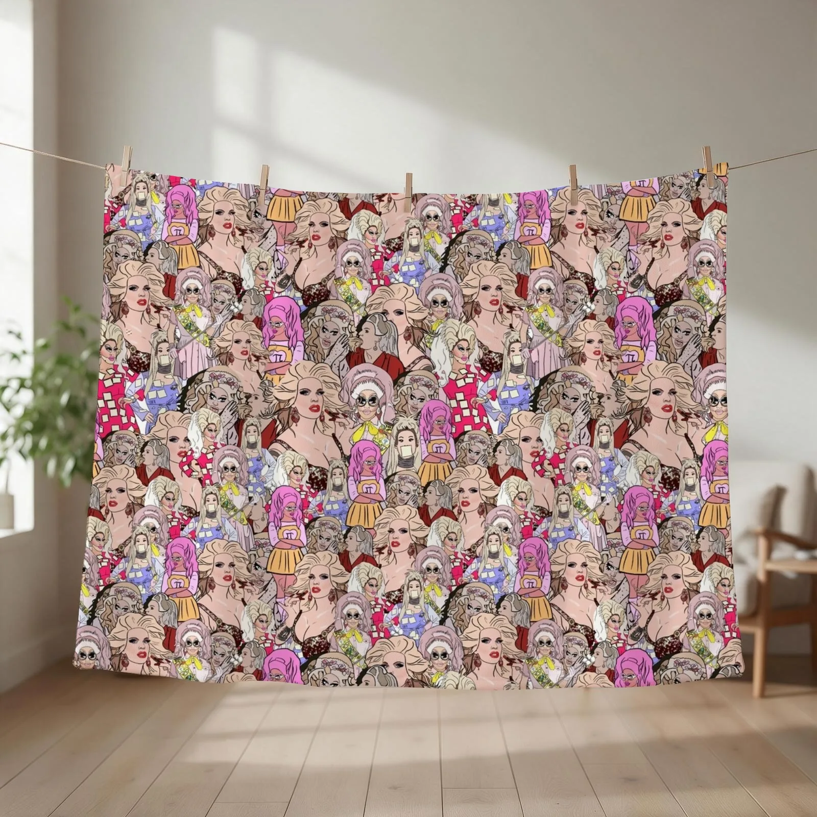 Katya and trixie pattern Throw Blanket couch cozy soft plush fuzzy picnic outdoor blanket