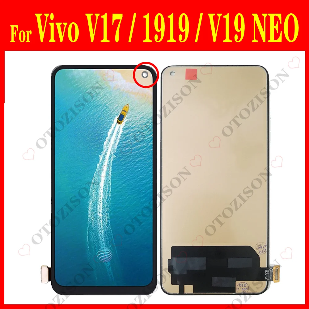 TFT LCD Display For Vivo V17 1919 LCD V19 NEO LCD Screen Touch Sensor Digitizer Assembly Replacement V17 Global Version Screen