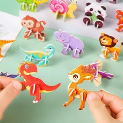 10pcs New Three-dimensional 3D Paper Puzzle Mini Panda Puzzle Model Cartoon Animal DIY Educational Toy Children's