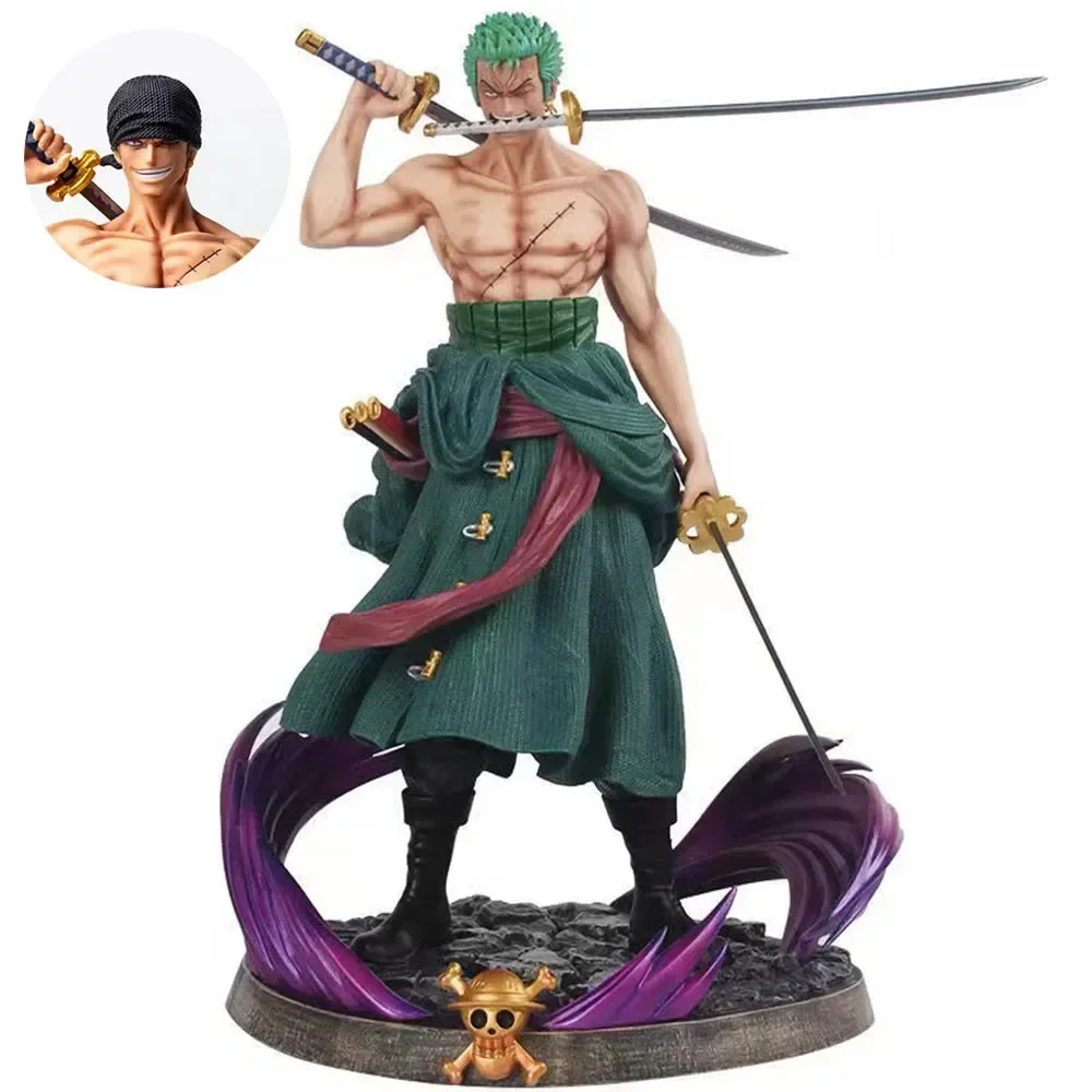 One Piece Roronoa  Zoro Luffy Anime  Figure Three-Knife Manga Anime Statue Pvc Action Figure Collection Model Samurai Sanji Toys