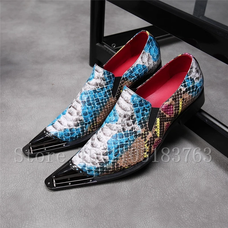 รองเท้าผู้ชายลายงูหลากสี ดีไซน - Men Shoes Oxford บทวิจารณ์และราคา