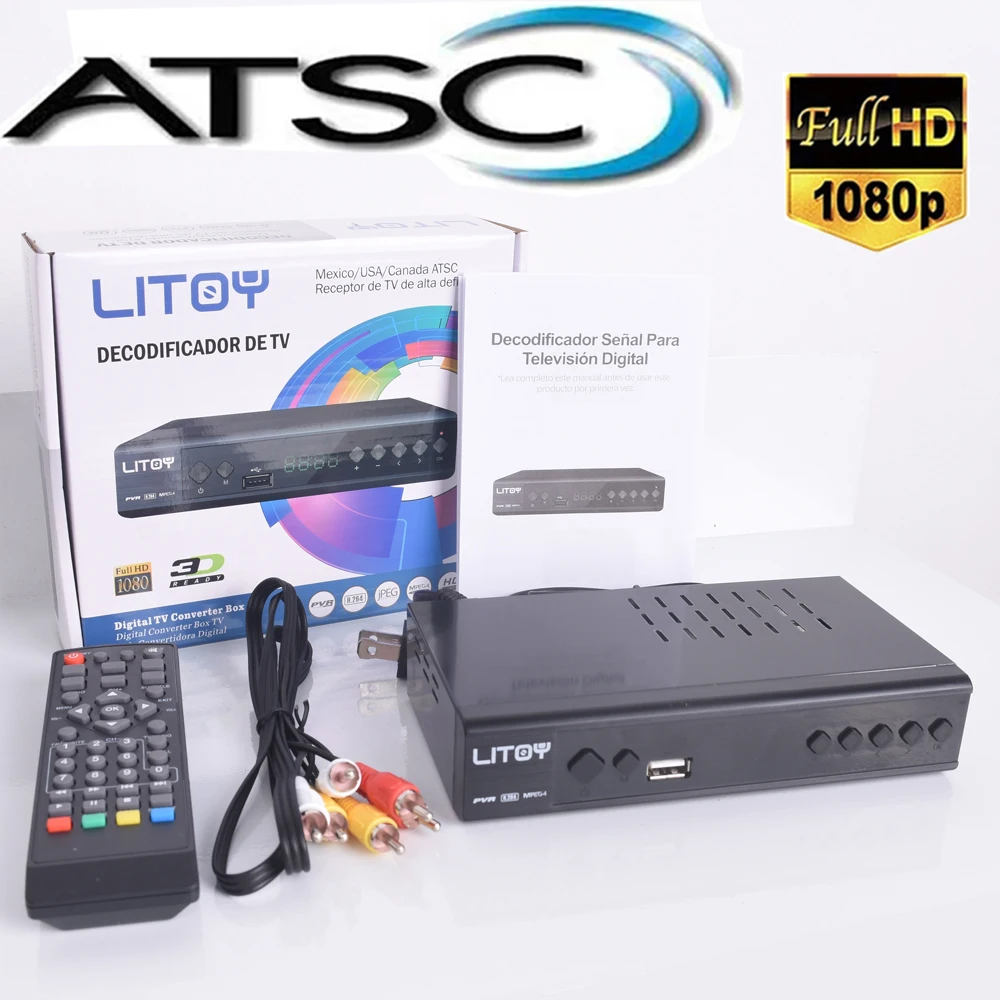 

1080p HD ATSC TV Tuner Livewith Recording&Playback Media Player Set-top BoxFree Digital Channel TV Tuner Suitable for USA/Mexico