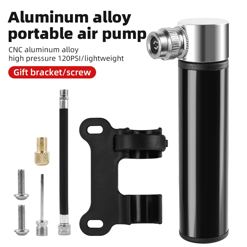 

Portable Aluminum Alloy Mini Bike Air Pump - High-Pressure Inflator for Bicycle MTB Basketball Football Lightweight Cycling Tool
