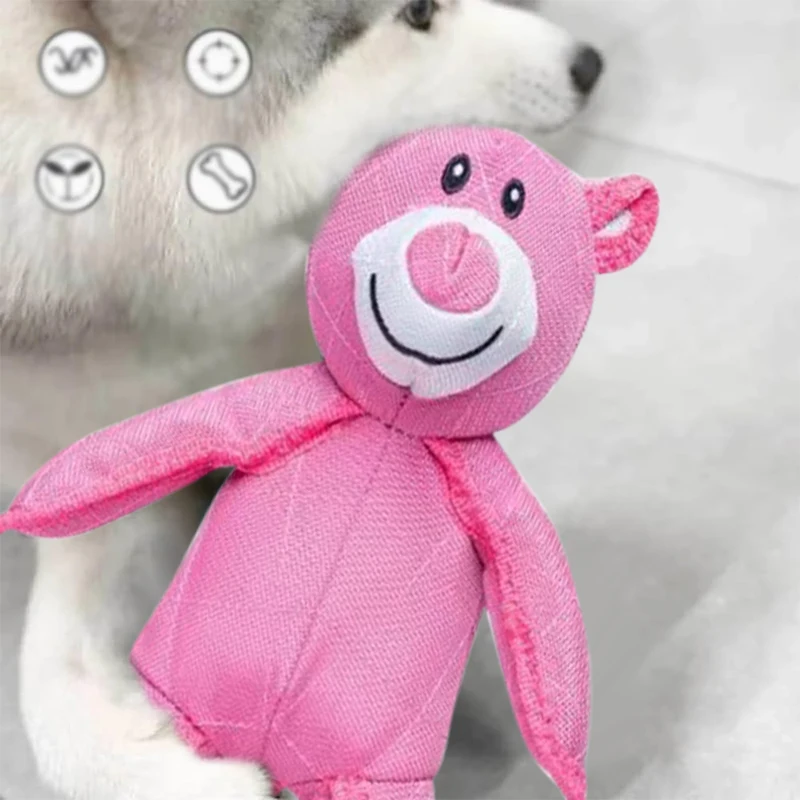 Dog Toys Under 5 Dollars Dog Unbreakable Bear Domineering Chewers Indestructible Plush Squeaking Durable Tough Heavy-duty Chew