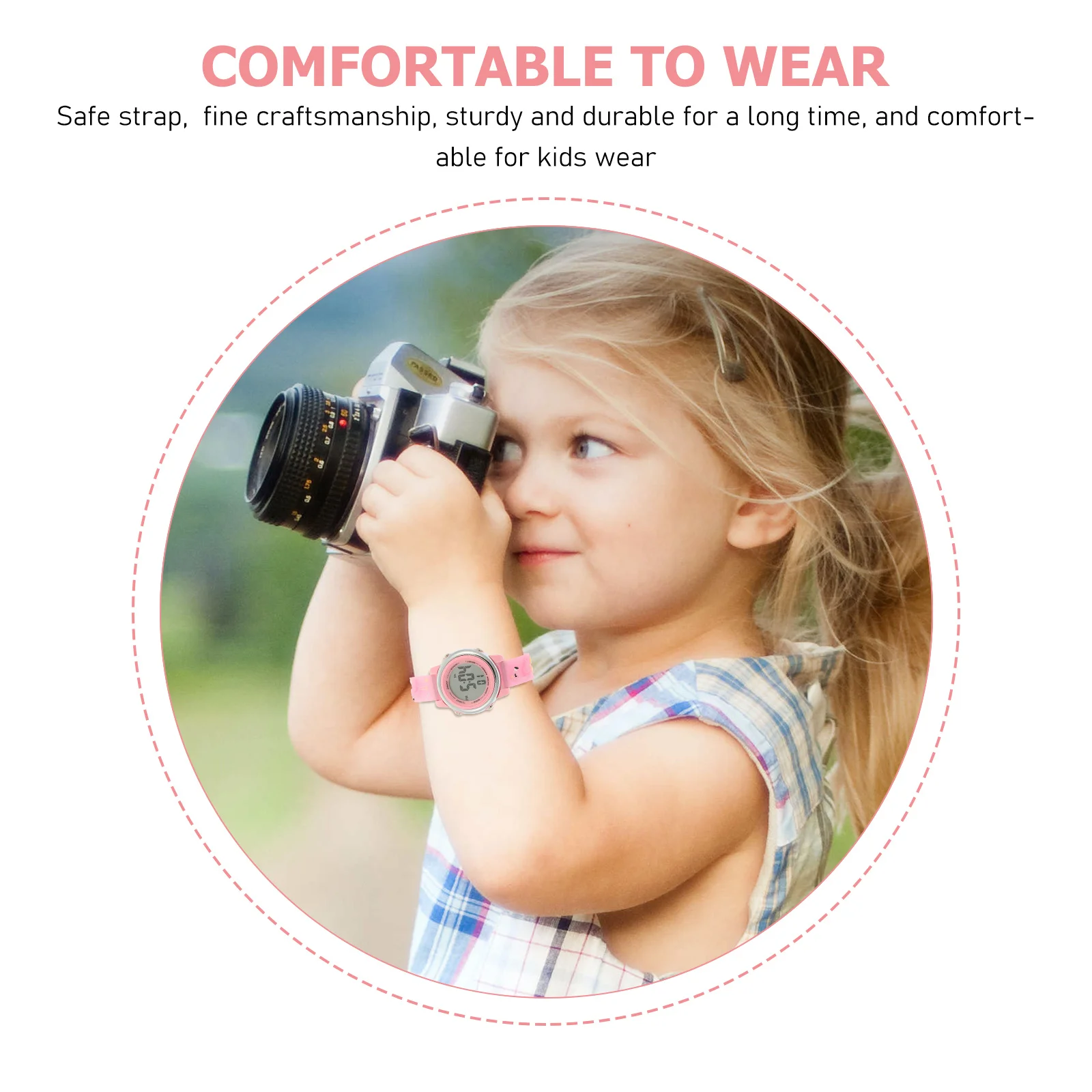 ساعة كرتونية مقاومة للماء، شاشة عرض رقمية LED، خفيفة الوزن ومريحة، حزام قابل للتعديل لحفلات المدرسة #2