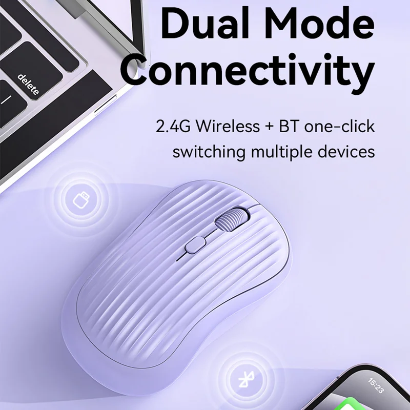 Xiaomi Wireless Mouse Charging 2.4G Bluetooth Dual-mode Silent DPI Type-C Rechargeable Ergonomic Morandi Portable Office Mouse