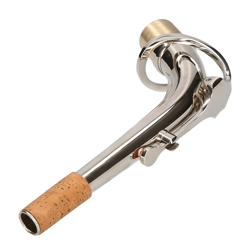 Saxofón Alto con cuello doblado, Material de latón, instrumento de viento de madera, piezas de accesorios, 2,5 Cm, plateado, nuevo