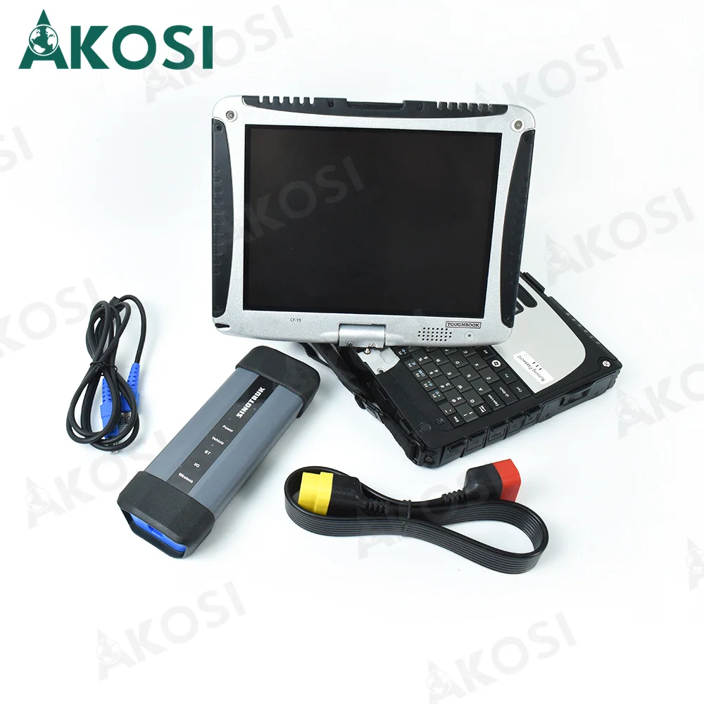 CF19 Laptop+For Sinotruk HOWO SHACMAN WeiCha OBD Diesel For HOWO A7/T7H/Sitrak/Hohan Truck Scanner Diagnostic Tool