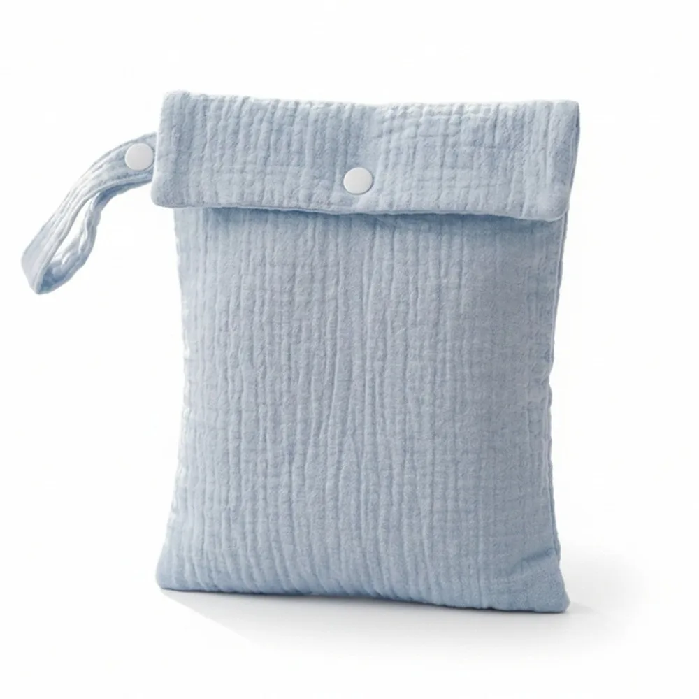 

Boys Girls 20*22cm Muslin Storage Bag Solid Color Cotton Handbag Multifunctional Mommy Diaper Bag Outdoor